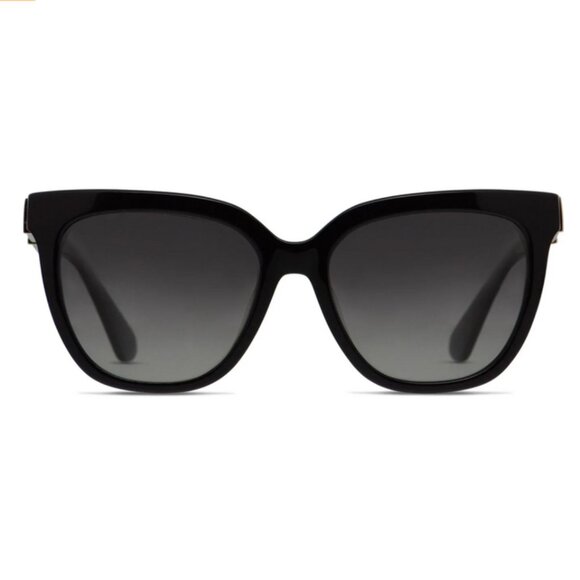 Kate Spade Khali Designer Sunglasses Black Silver w/Grey Lens Oversized Classic - Picture 1 of 3